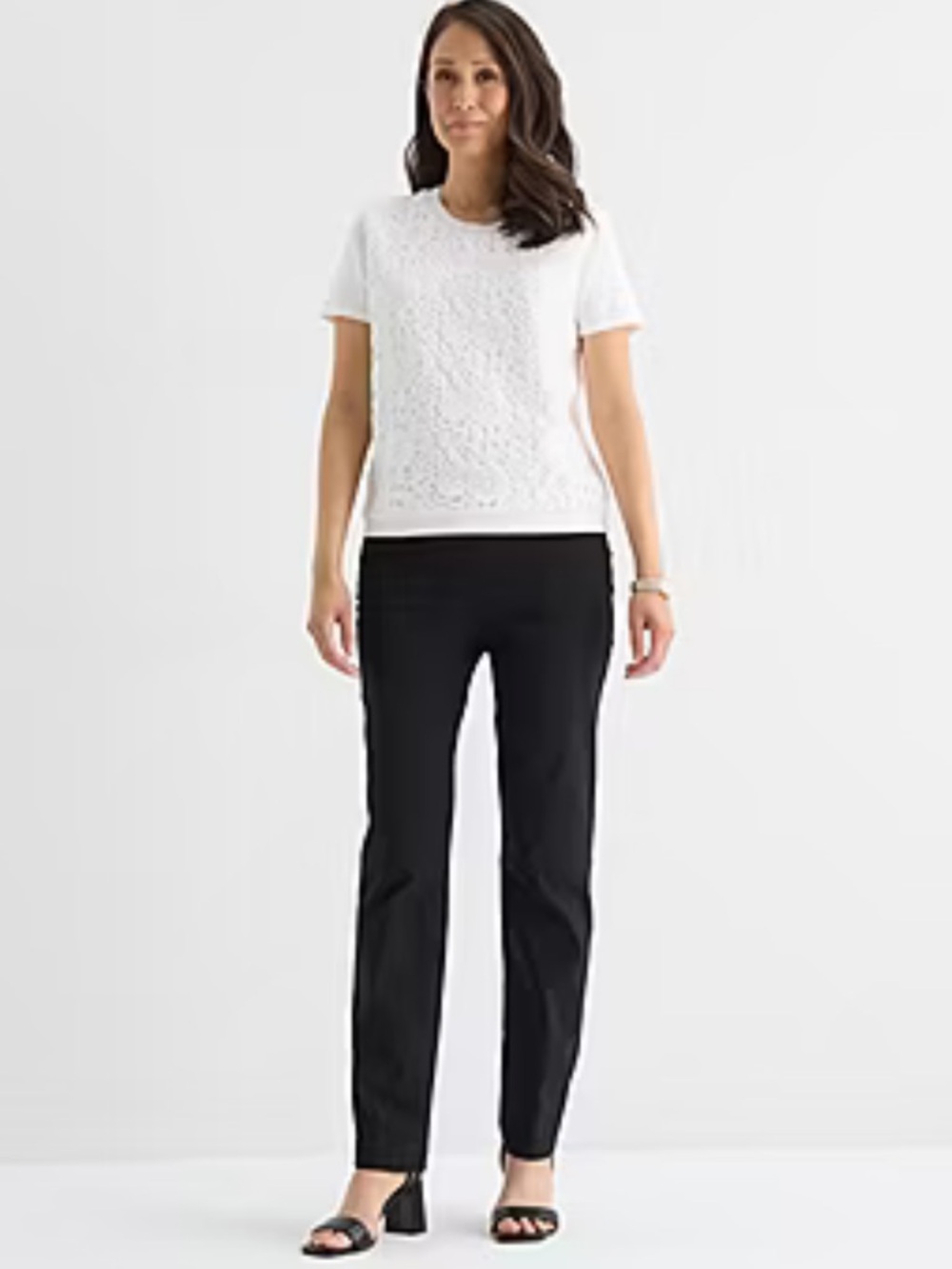 Liz Claiborne Lisa Womens Tall Straight Leg Mid-Rise Pull-On Pants